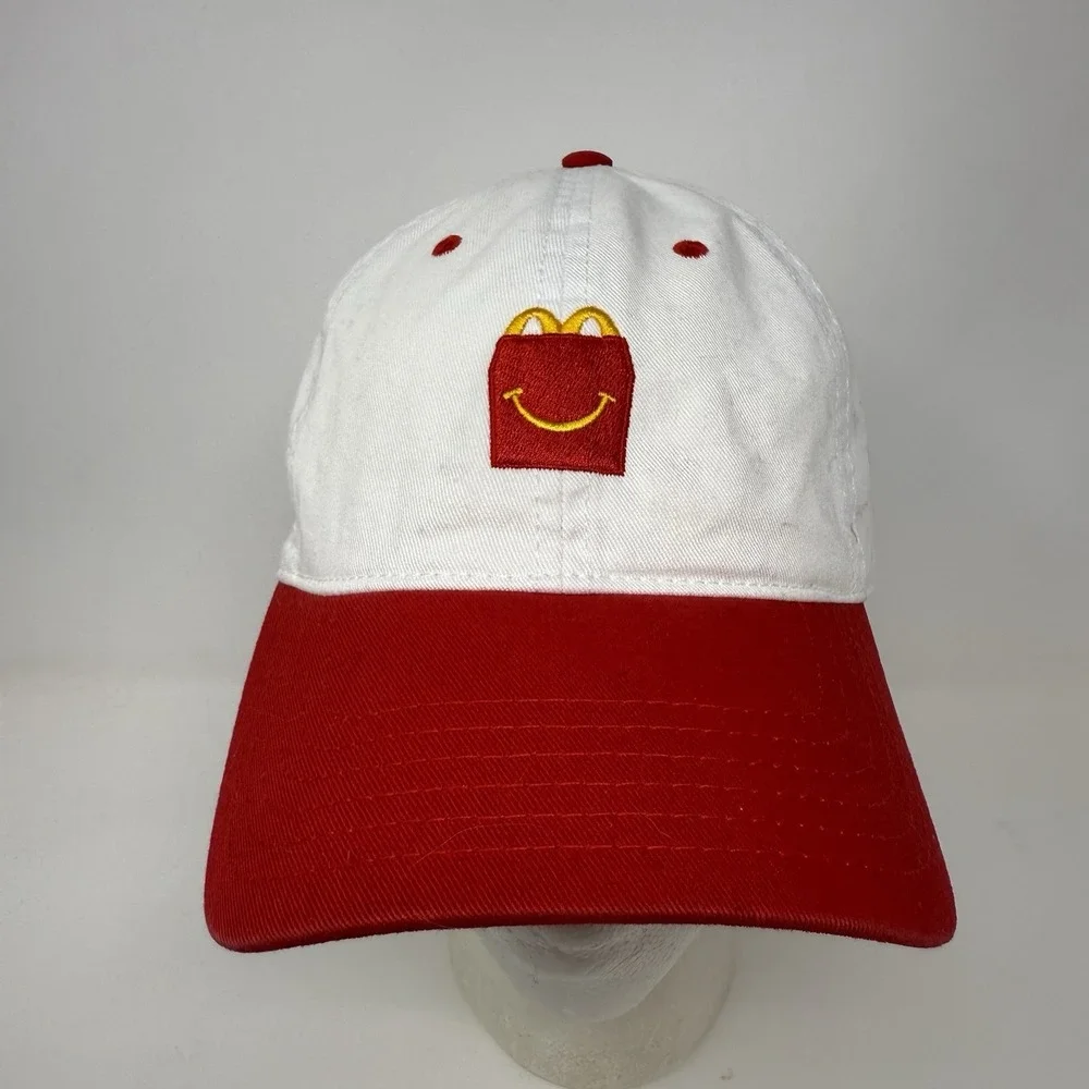 McDonalds Happy Meal Employee‎ Snapback Hat Baseball Cap Adjustable White